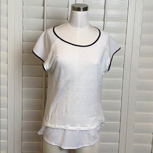 Calvin Klein linen blouse size M Black and white
